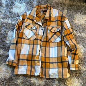 Plaid Button-Up Jacket